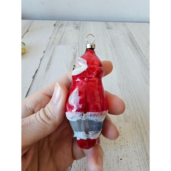 antique Eskimo Santa glass ornament West Germany Xmas tree set - Picture 3 of 12